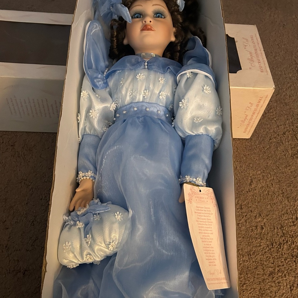 Cracker Barrel American Classics Doll with Blue Dress